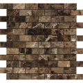 Save 1 x 2 Polished Emperador Dark Marble Brick Mosaic Tile Sample